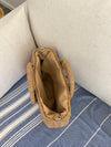 Capua flettet taske med strop - Beige