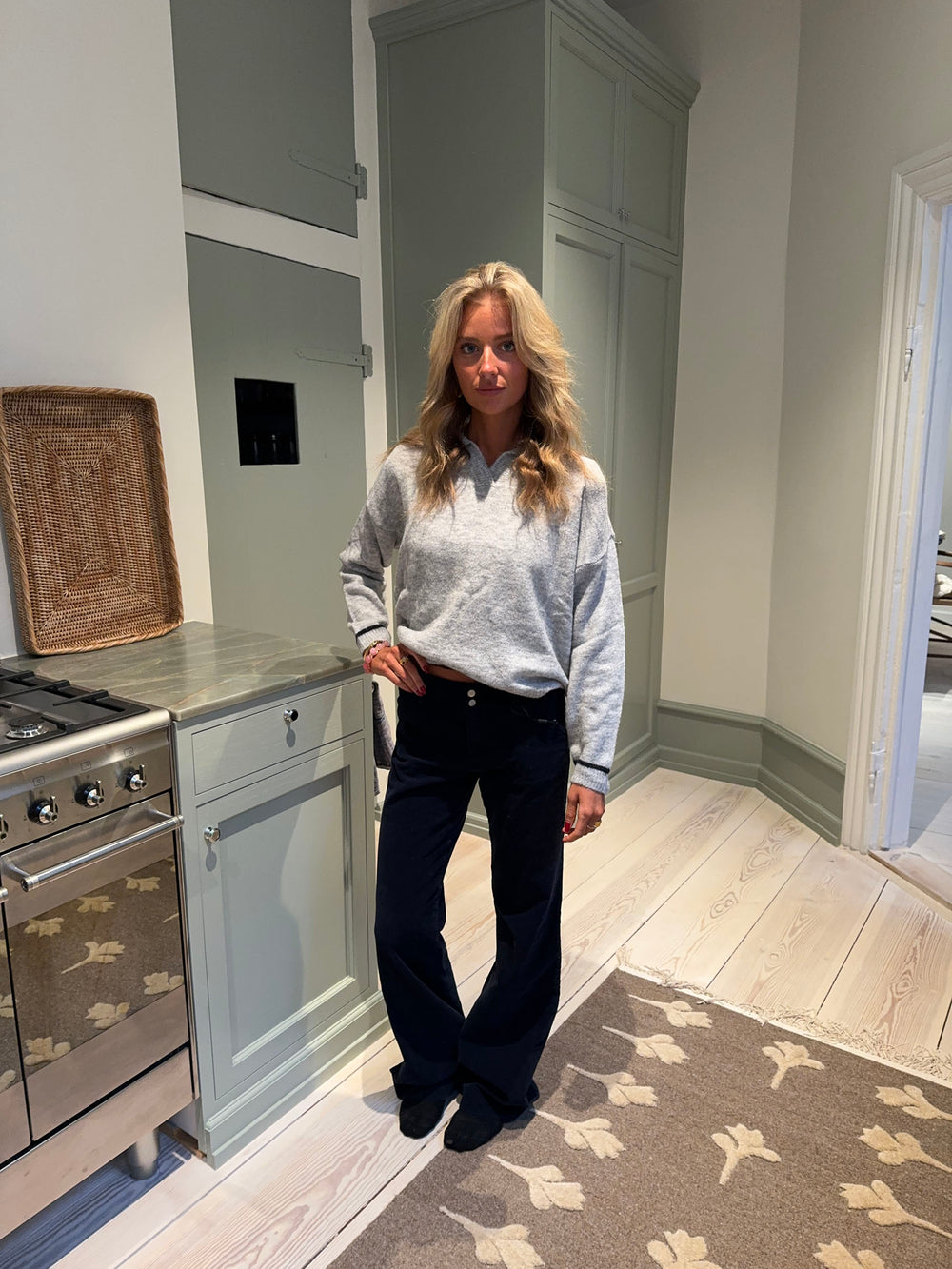 Karla fløjlsbukser - Navy