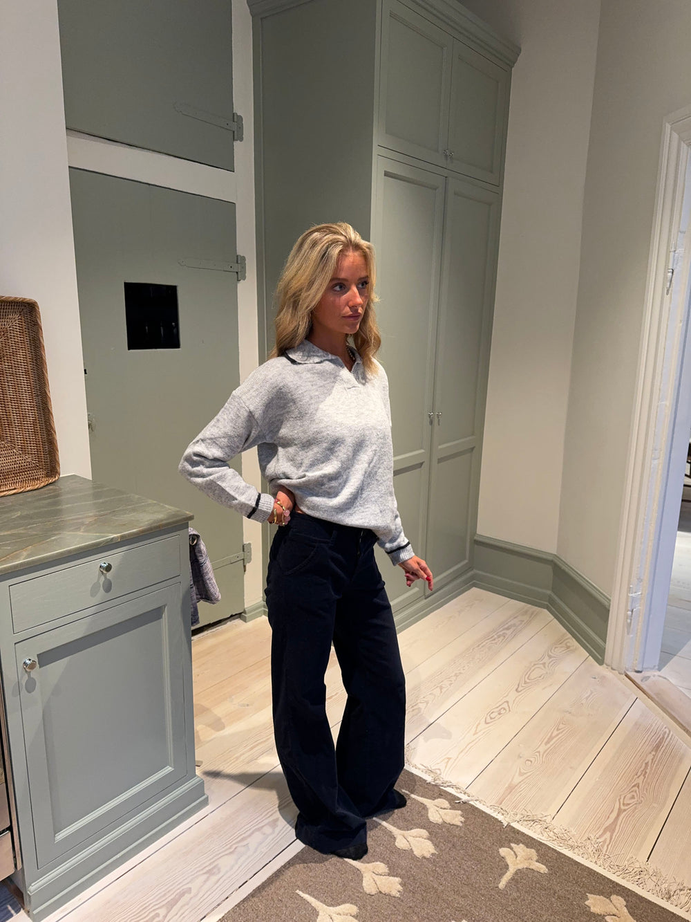 Karla fløjlsbukser - Navy