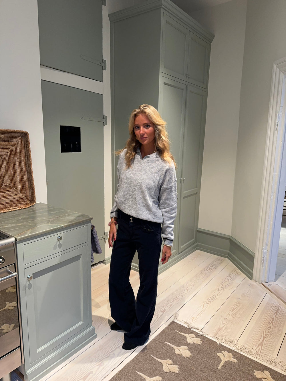 Karla fløjlsbukser - Navy
