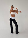 Essential folded yoga pants - Jet black/cloud
