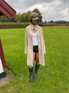 Sille frakke med ternet for - Beige