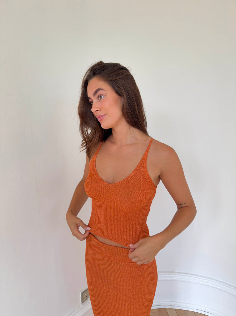 Malie glimmer tanktop  - Orange