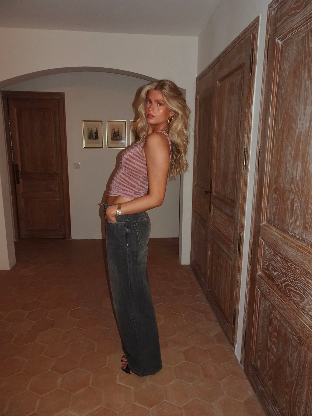 Emmeline glimmertop - Lilla