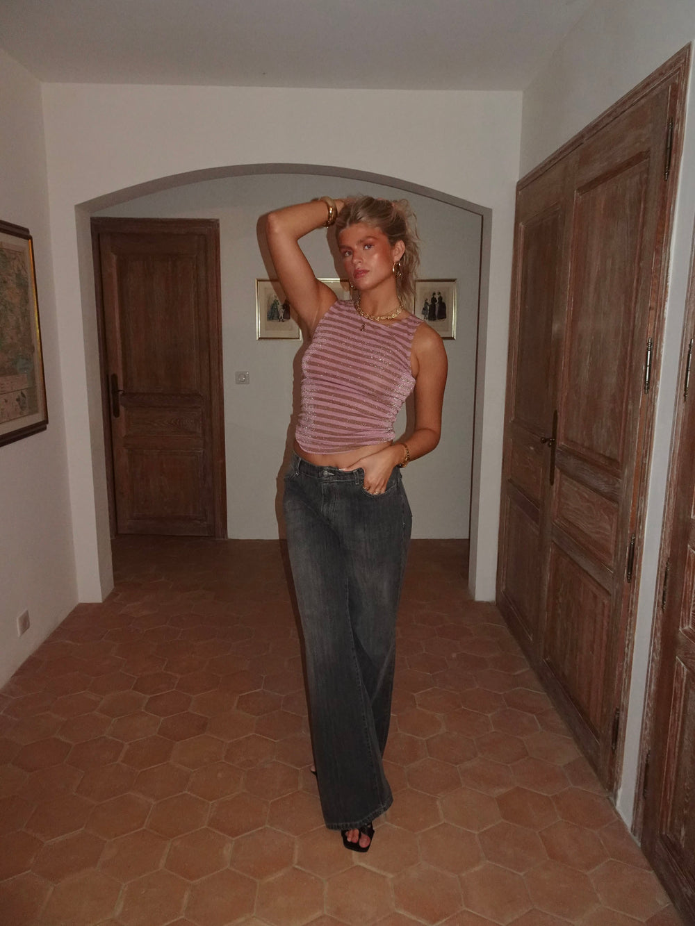 Emmeline glimmertop - Lilla
