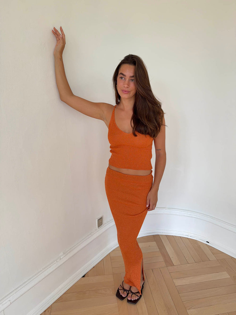 Malie glimmernederdel - Orange