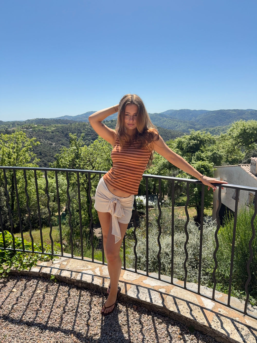 Emmeline glimmertop - Orange/brun