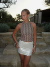 Liah halterneck top med glitter - Multifarvet