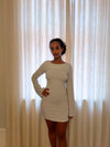 Solange glitterkjole med åben ryg - Sølv