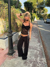 Nicola halternecktop i blonde - Sort
