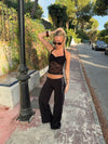 Nicola halternecktop i blonde - Sort