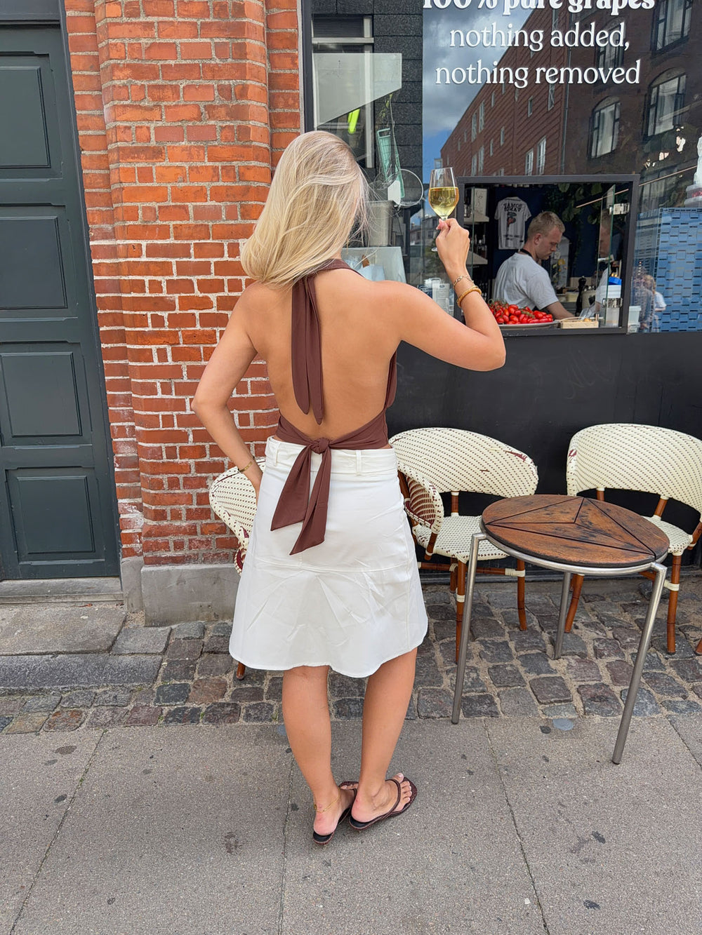 Darina halterneck top - Brun