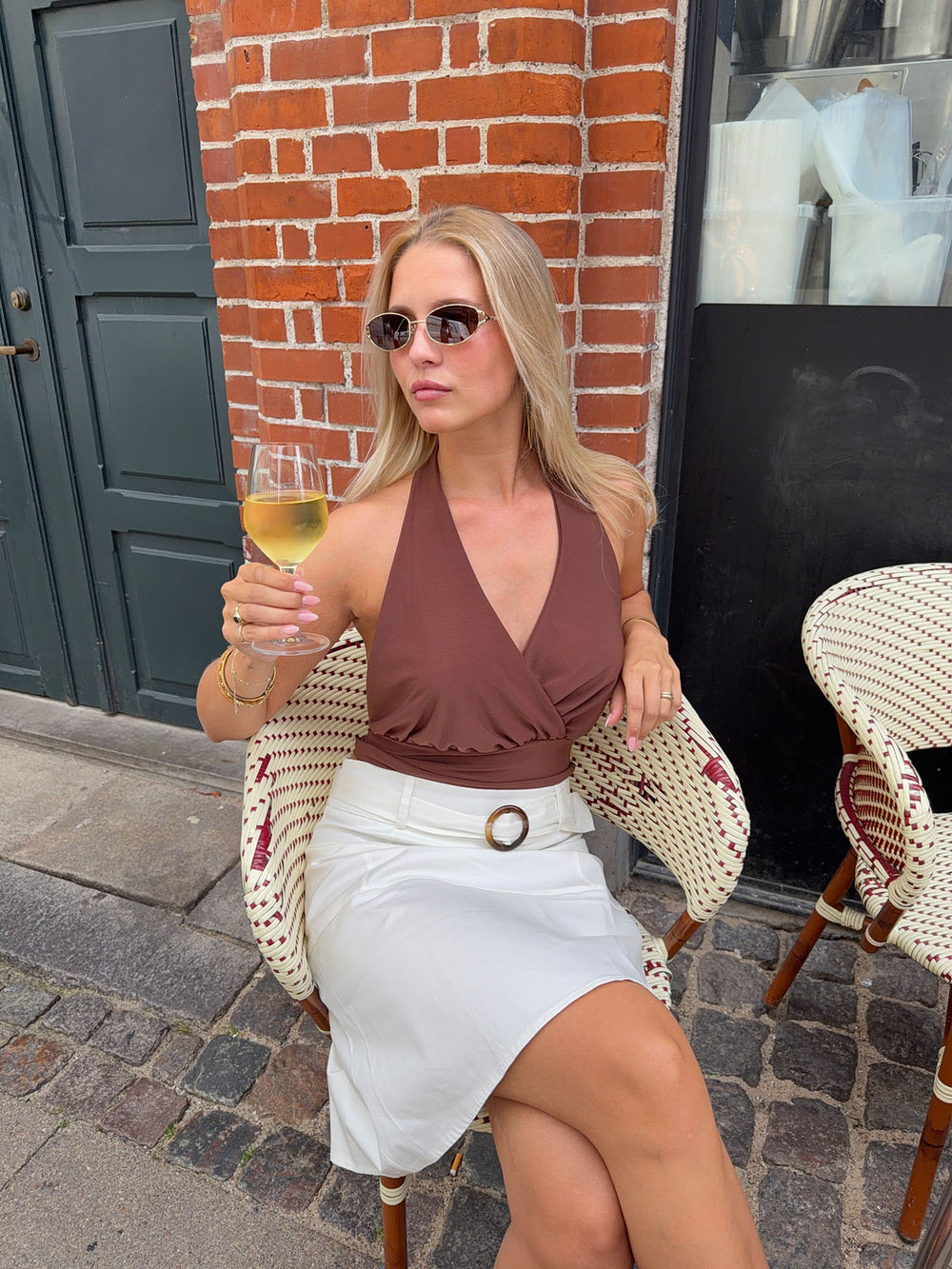 Darina halterneck top - Brun
