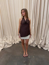 Laticha halterneck top med blonder - Brun