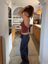Martha halternecktop med glimmer - Rust/brun