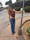 Tina halternecktop - Brun