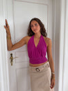 Darina halterneck top - Fuchsia