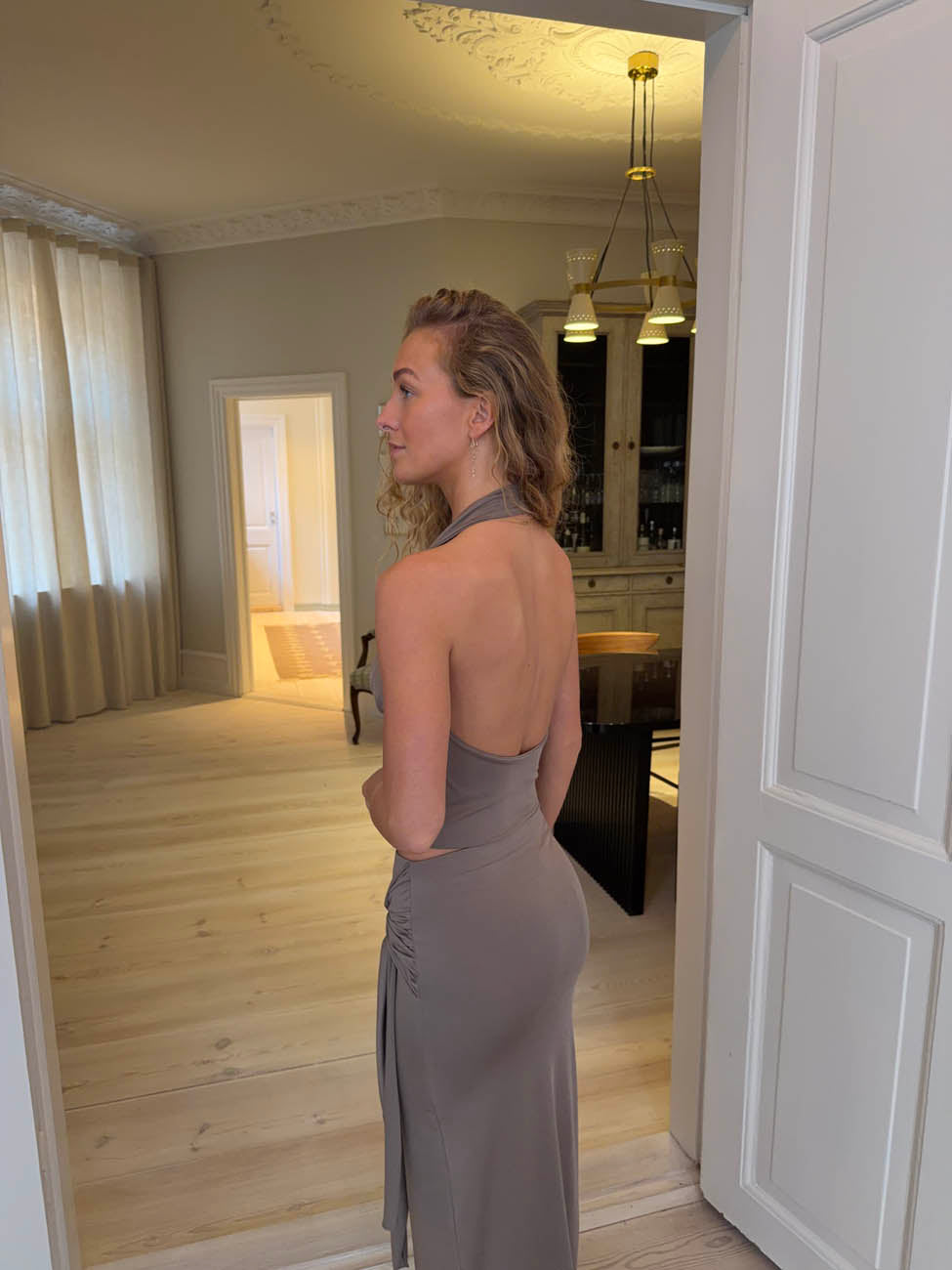 Tella halternecktop - Taupe
