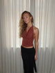 Martha halternecktop med glimmer - Rust/brun