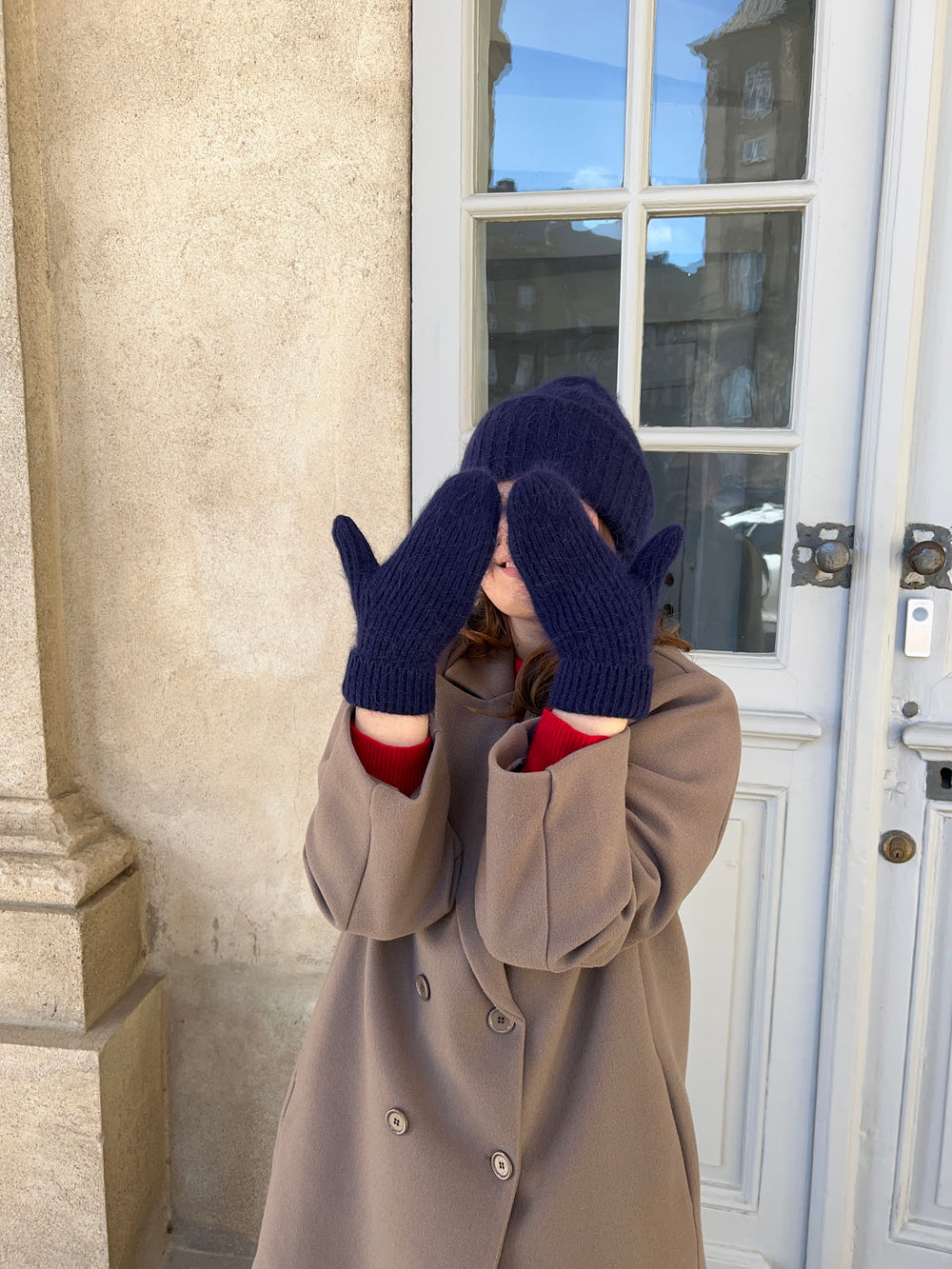 Fluffy handsker - Navy
