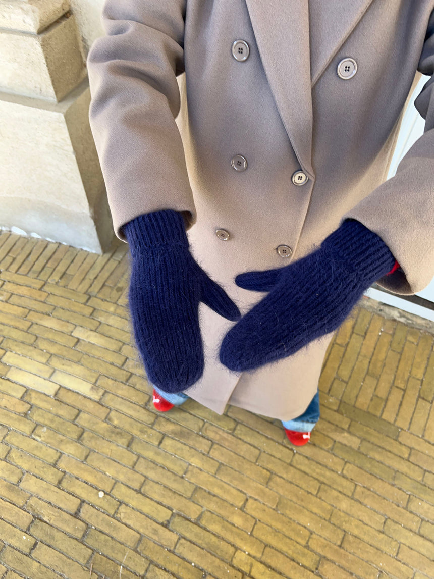 Fluffy handsker - Navy