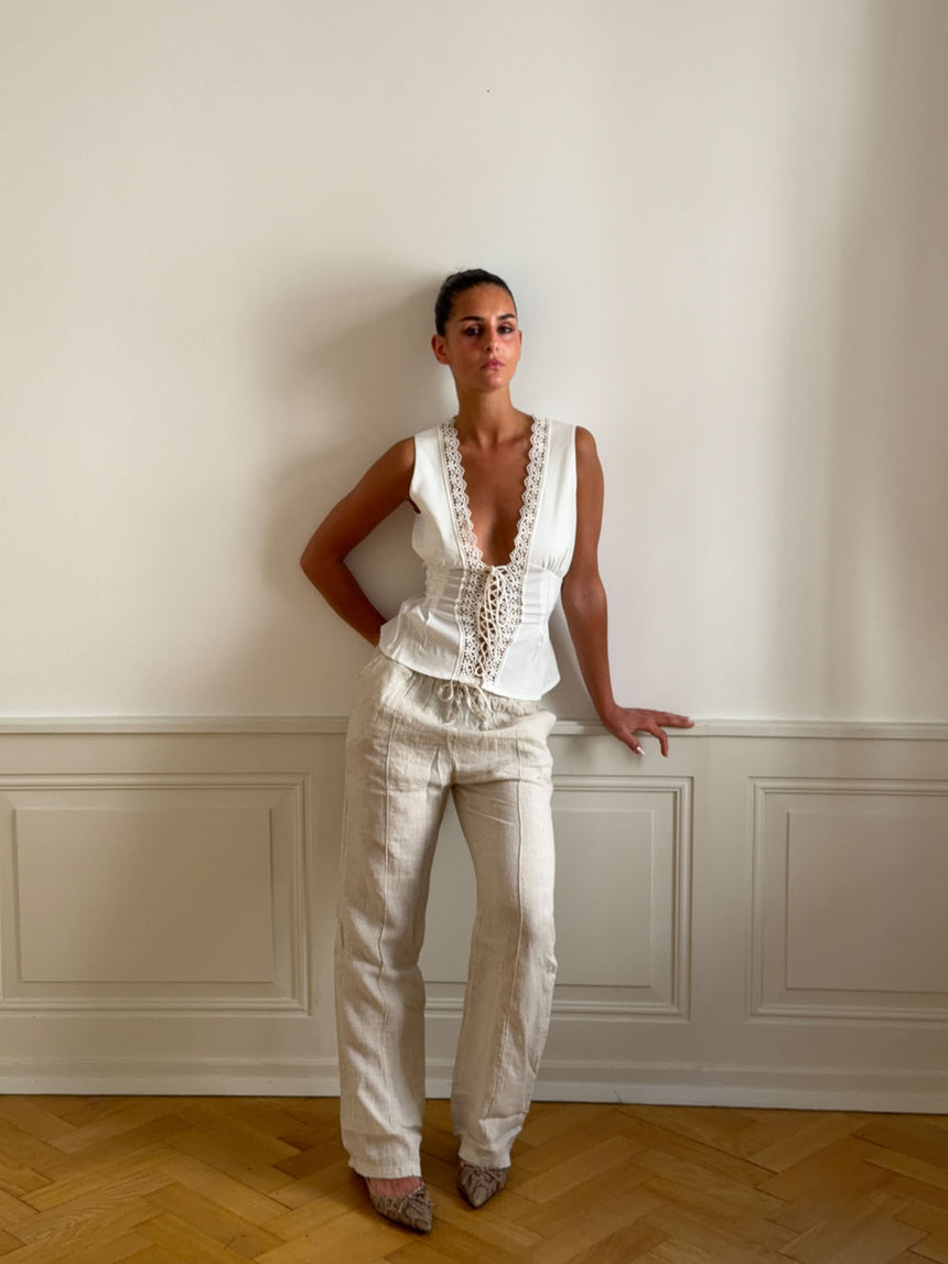 Signe hørbukser - beige