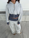 May hoodie med polkaprikker - Grå/navy/hvid