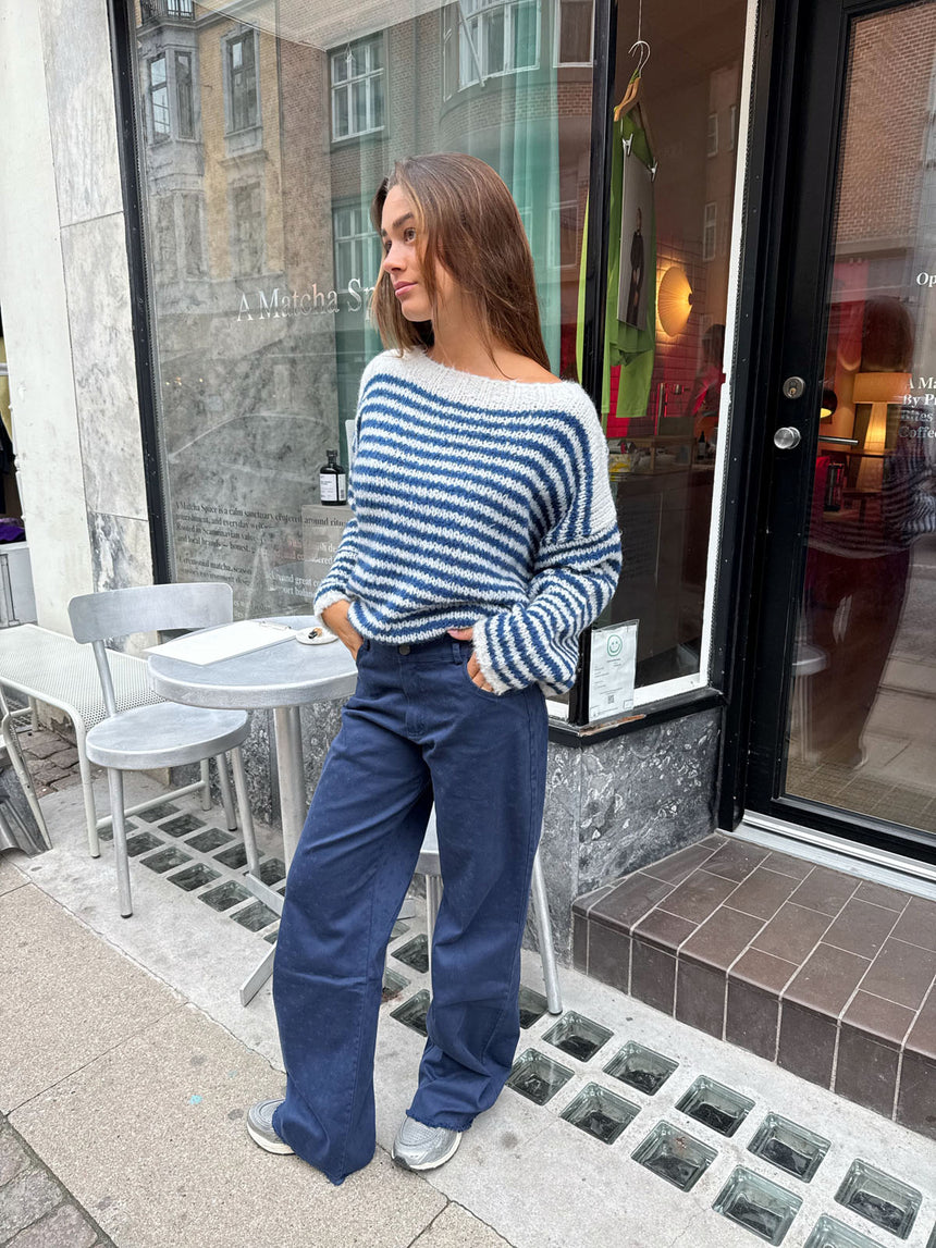Gabardin jacquard jeans - Navy