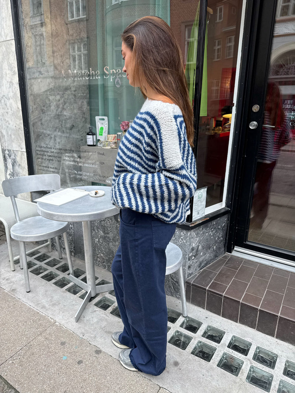 Gabardin jacquard jeans - Navy