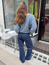 Gabardin jacquard jeans - Navy
