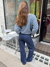 Gabardin jacquard jeans - Navy