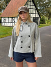 Salma jakke med striber - Grå/off White