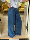 Candice jeans med snørrer - Blå