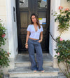Audrine lavtaljede jeans - Blå