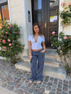 Audrine lavtaljede jeans - Blå