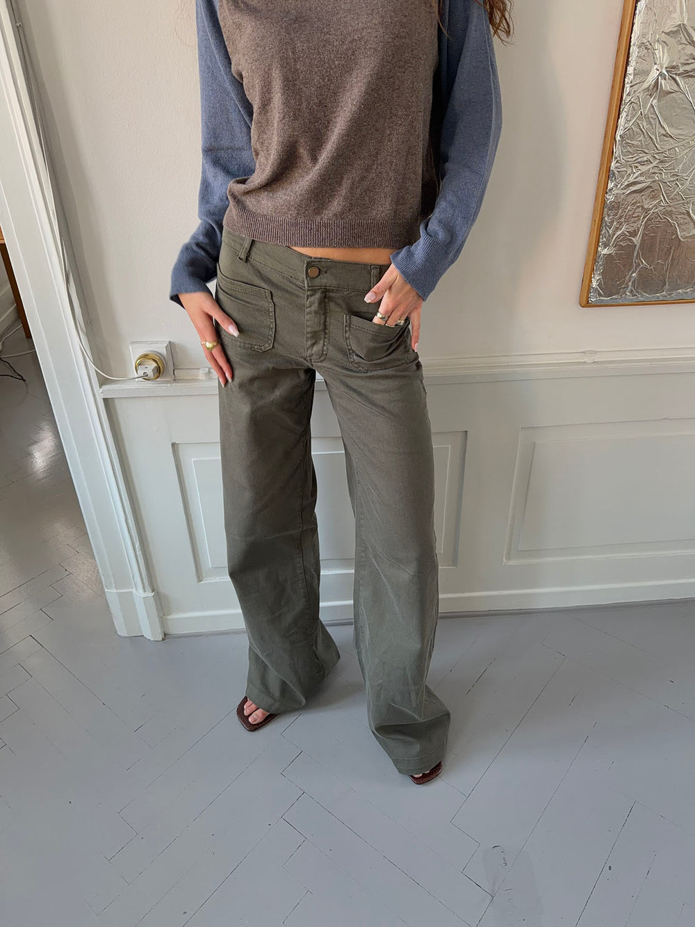 Riven jeans - Kaki