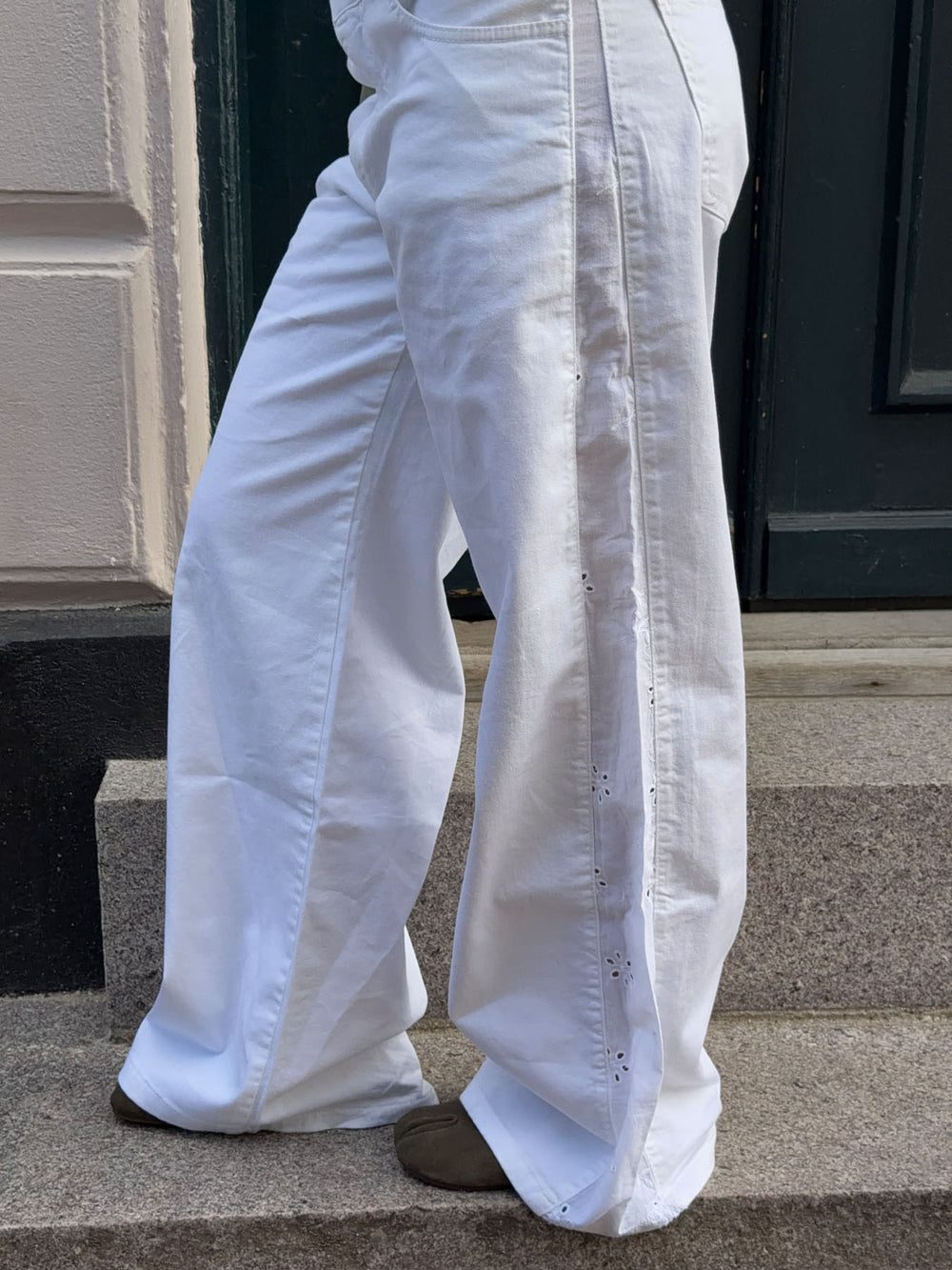 Lineana jeans med blonder - Hvid