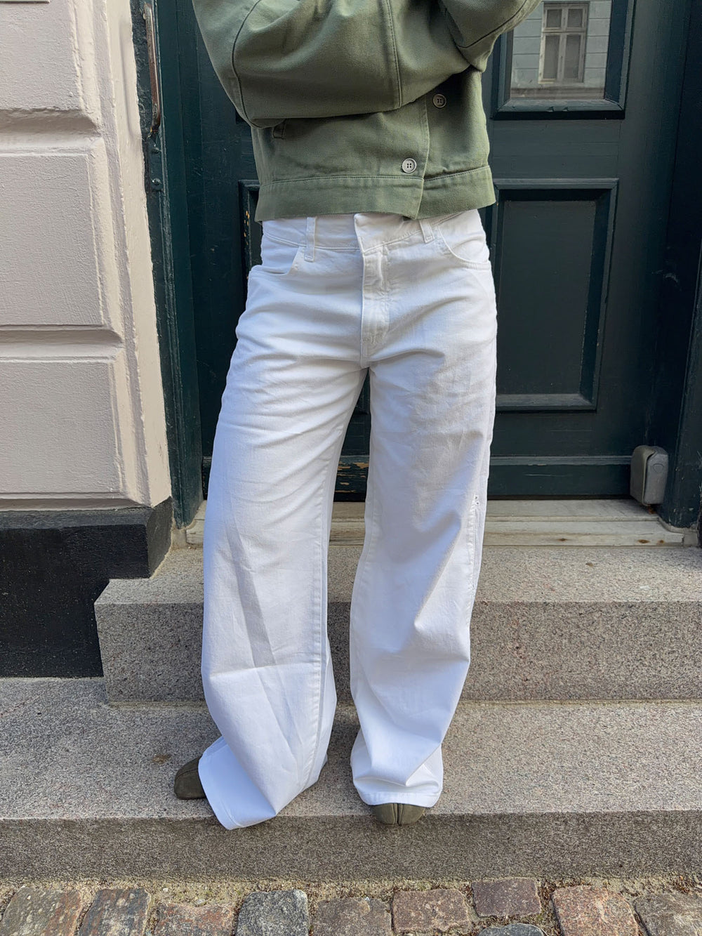 Lineana jeans med blonder - Hvid