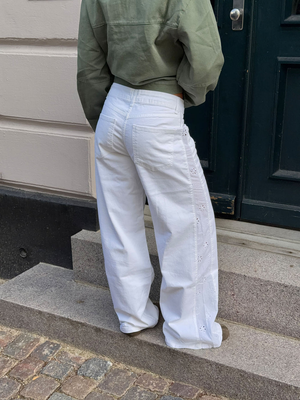 Lineana jeans med blonder - Hvid