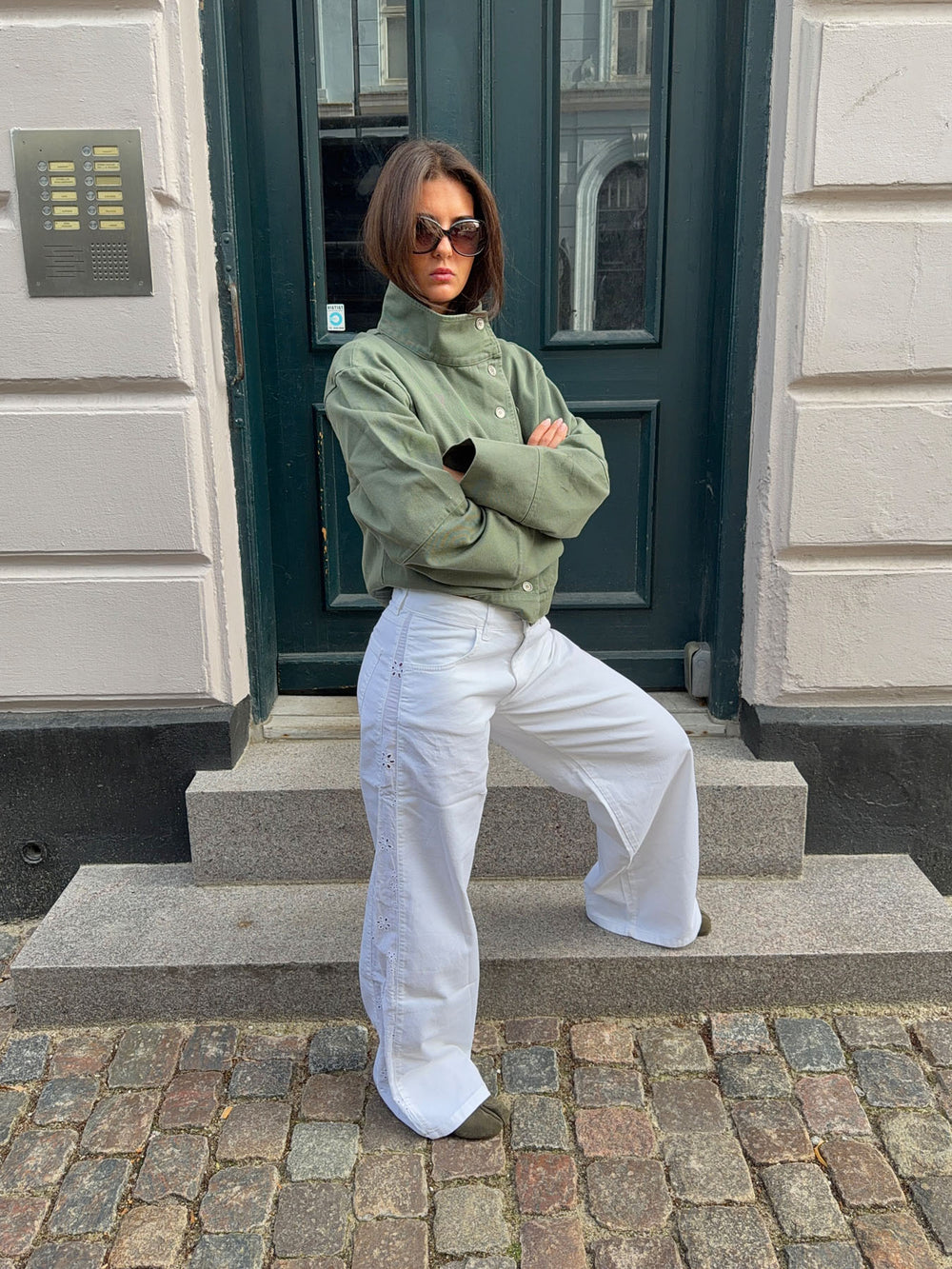 Lineana jeans med blonder - Hvid
