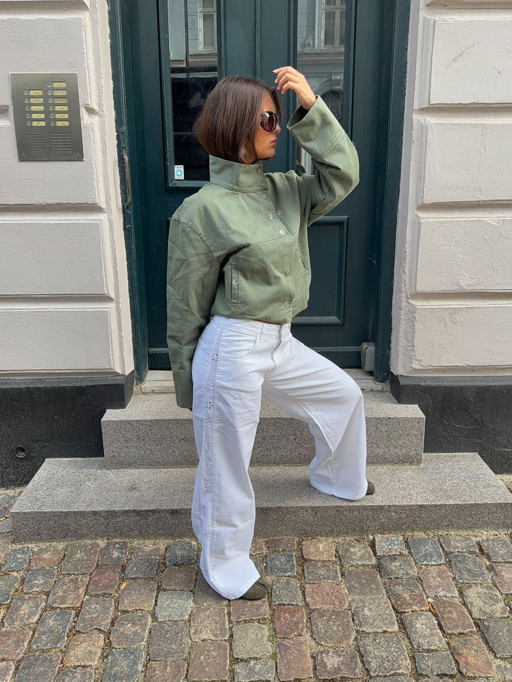 Lineana jeans med blonder - Hvid