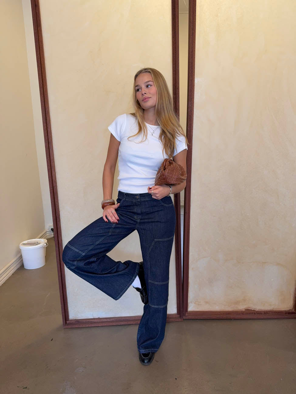 Wilma jeans med detaljer - Mørk denim