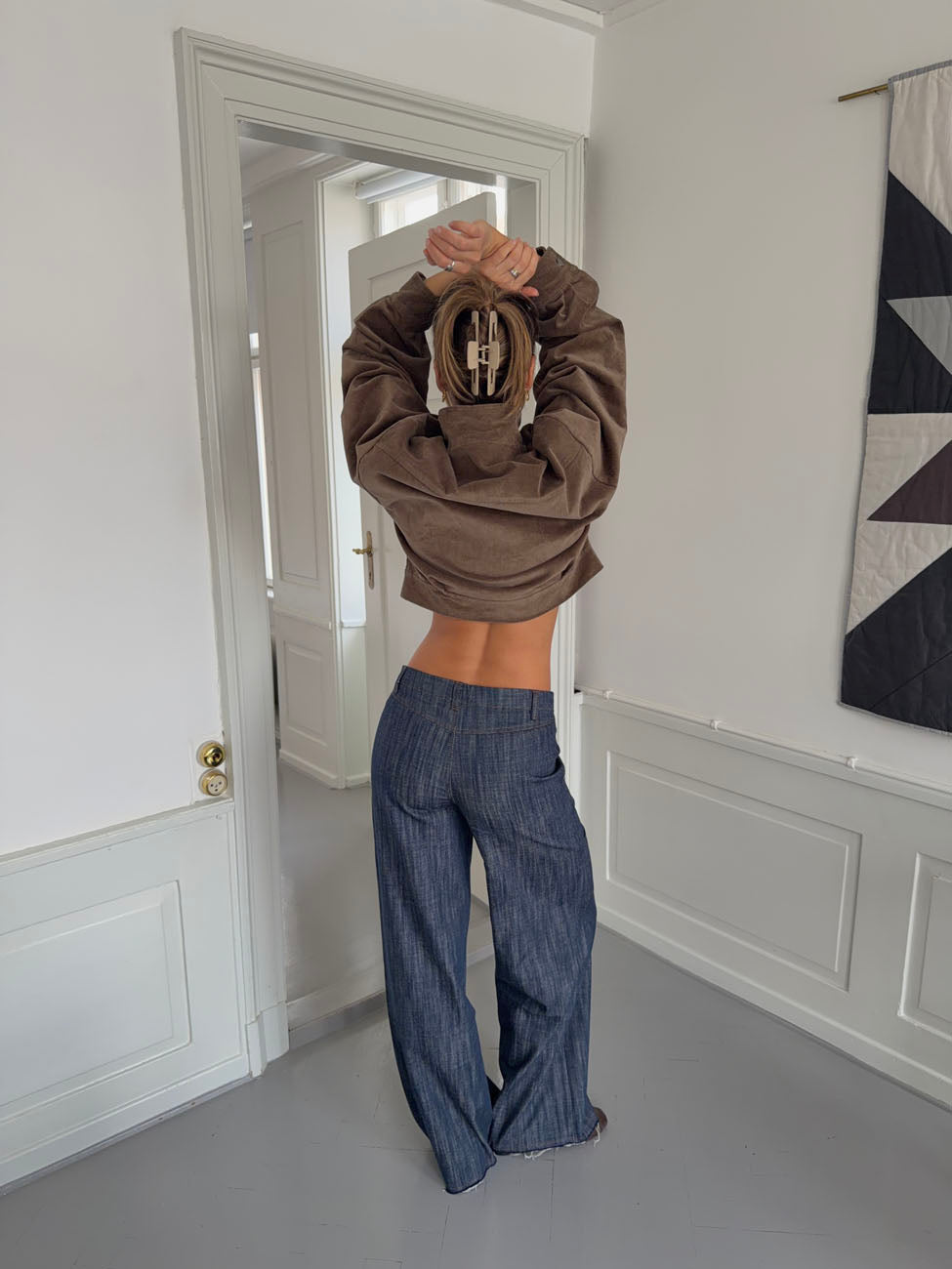 Olive jeans med detaljer - Navy