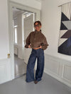 Olive jeans med detaljer - Navy