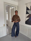 Olive jeans med detaljer - Navy
