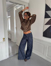 Olive jeans med detaljer - Navy