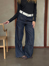 Karly jeans med hvid kant - Blå