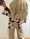 Scandivv jeans med koprint - Beige
