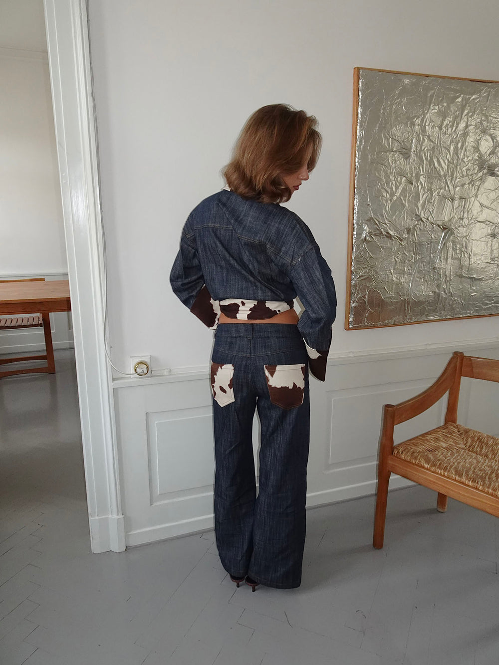 Suivinia jeans med koprint - Blå