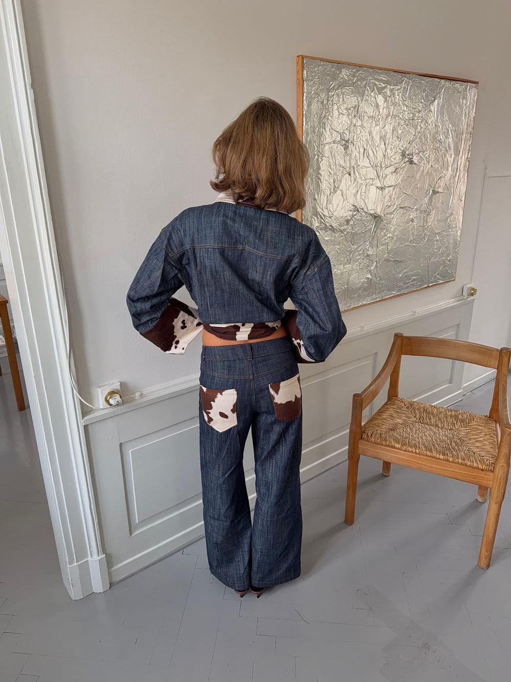 Suivinia jeans med koprint - Blå